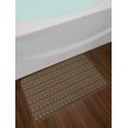 thumbnail image 2 of Bohemian Stripe Bath Mat, Motifs Triangles and Zigzags Print, Plush Bathroom Decor Mat with Non Slip Backing, 29.5" X 17.5", Burnt Sienna Pale Yellow, by Ambesonne, 2 of 2