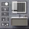 thumbnail image 3 of 30x36 inch Anti Fog LED Mirror for Bathroom with Lights, Smart Touch Button, Memory, Wall Switch, 3 of 9