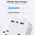 thumbnail image 6 of Basics 6 Outlet Extender Splitter with 3 USB Wall Charger(2 USB-C Ports), Multi Plug Outlet Power Strip for Home Ports 2.4A, Dorm Room Essentials, 6 of 8