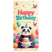 LUUFILx Panda Birthday Backdrop Banner for Kids Party Supplies Happy Birthday Decorations with Balloons and Flowers Party Decor Background Props
