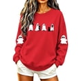 thumbnail image 6 of Jsaierl Halloween Sweatshirts for Women Spooky Ghost Graphic Pullovers Soft Holiday Crewneck Long Sleeve Sweater Tops Halloween Costumes, Sizes S-2XL, 6 of 7