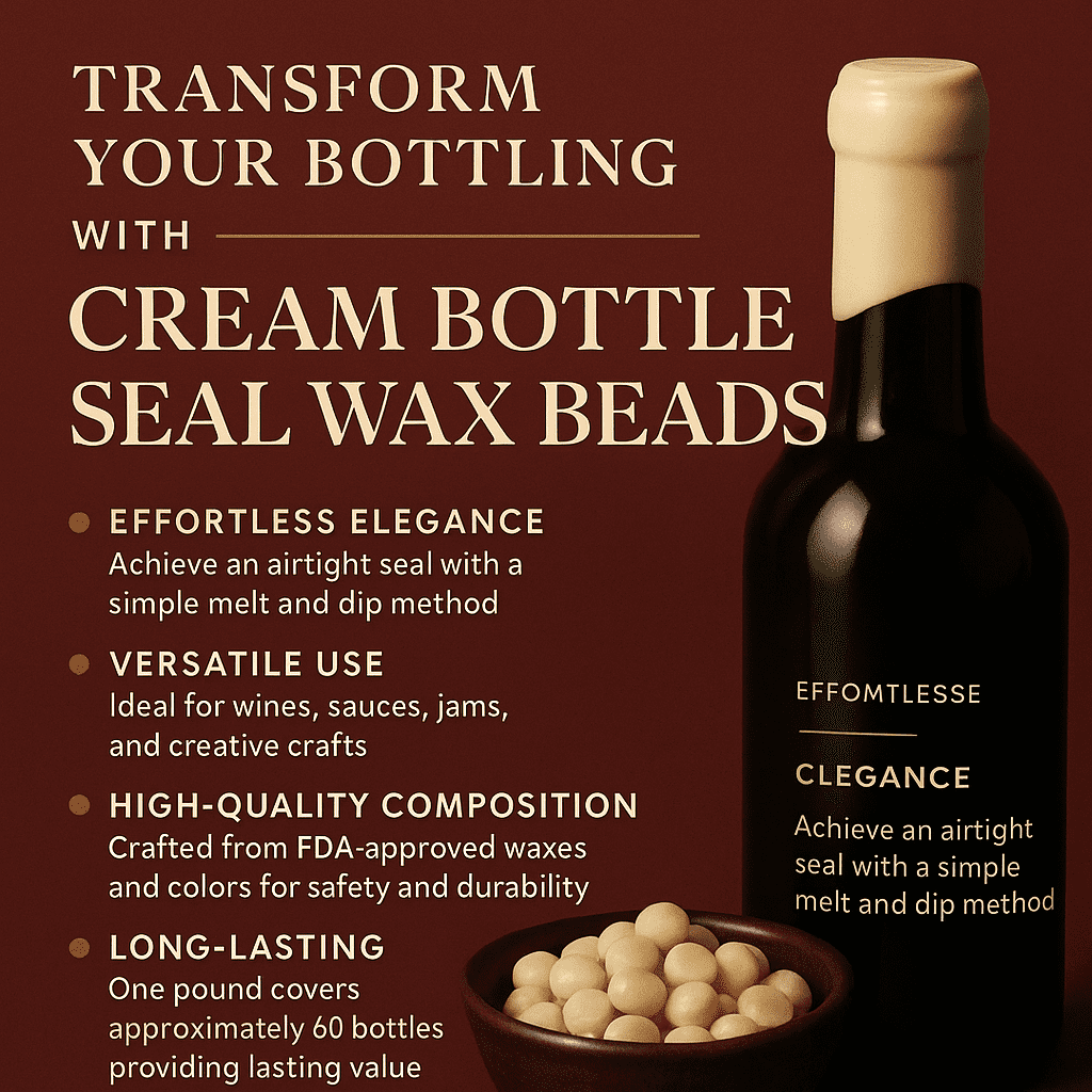 LD Carlson Cream Bottle Seal Wax Beads 1 lb