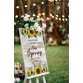 thumbnail image 4 of Darling Souvenir MADE WITH LOVE Personalized Welcome Sign/ Banner, Welcome To Our New Beginning Custom Sunflower Border Wedding, Engagement Party Sign - 18x12, 4 of 5