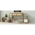 thumbnail image 2 of Rubber Wood Loft Bed for Twins with Safety Guardrail and Built-in Desk in White Oak, 2 of 19