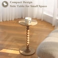 thumbnail image 4 of Syvvy Small Side Table, Drink Table for Small Spaces, Modern Accent Table Martini Table with Solid Wood Leg, Round End Tables Living Room for Bedroom and Office (Rustic Walnut), 4 of 7