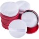thumbnail image 1 of 6 borlas de algodón blanco ultra suaves y redondas para aplicar polvos y 4 cajas de almacenamiento de cosméticos de hojalata redondas, caja de almacenamiento de joyas para maquillaje., 1 of 7