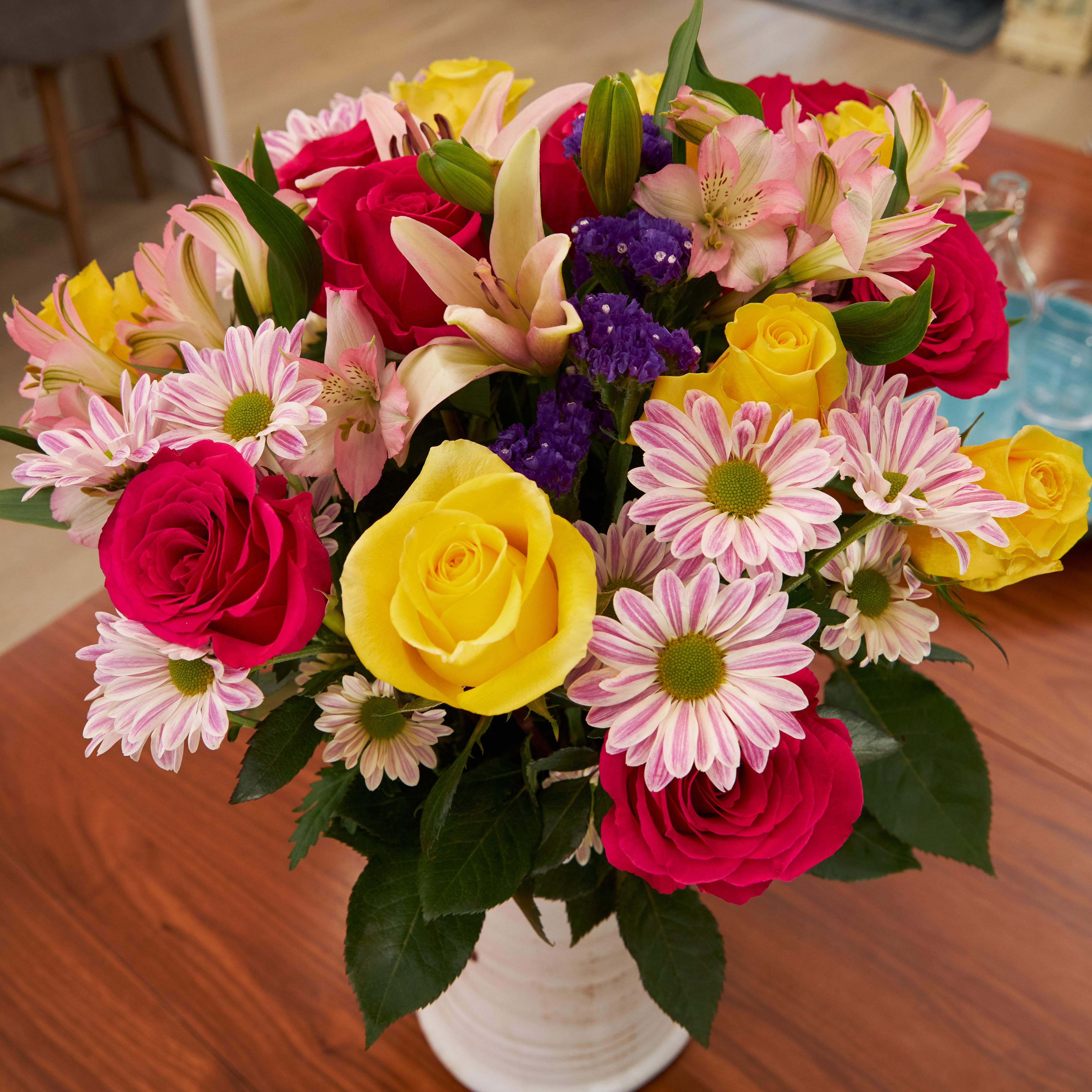 Fresh-Cut Extra-Large Premium Rose and Flower Bouquet, Minimum of 17 Stems,  Colors Vary