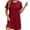 Wine, variant on LIaqionyy Women's T Shirt Dress Short Sleeve Summer Casual Button down Crew Neck Sundresses Mini Dresses