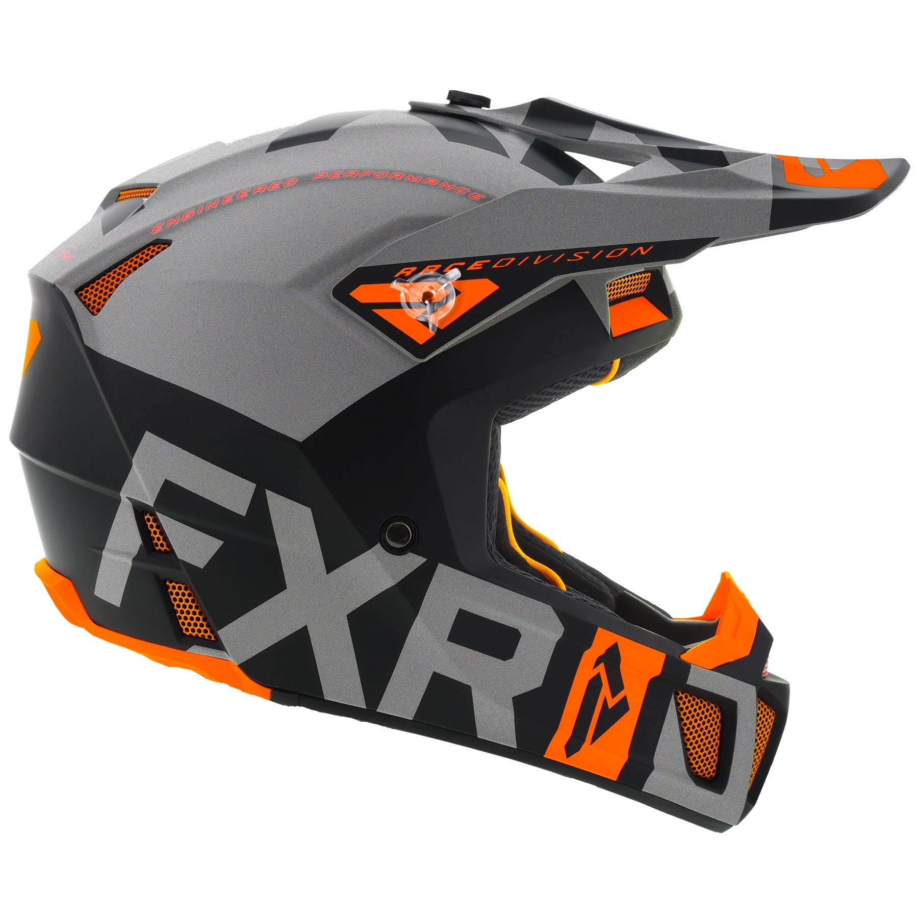 FXR Adult Black/Lt Grey/Org Clutch Evo Helmet Snowmobile ...