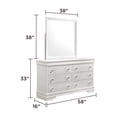thumbnail image 2 of JERFIT Modern Queen Bedroom Set with LED Headboard, 4-Piece Upholstered Bed Frame, Dresser, Mirror & Nightstand in White, 2 of 10
