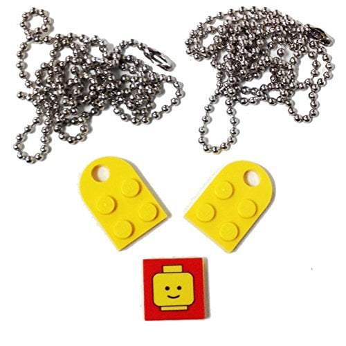 Lego Valentine Heart Necklace Keychain Bundle Kit 2 Yellow Modified 3 X 2 Plates With Hole 1 Decorative Tile 2 24 Nickel Plated Ball Chains Walmart Com Walmart Com