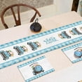 thumbnail image 3 of Grey pink Camino de mesa con estampado de gnomo de conejito y camión de Pascua, cubierta de mantel, decoración de fiesta, 3 of 5