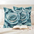 thumbnail image 3 of Blue Rose Pillow Covers 2 Pack Spring Romantic Flower Floral Plant Watercolor Pillowcase Waterproof Outdoor Throw Pillow Cover for Patio Garden Square Cushion 26”x26”, 3 of 9