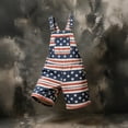 thumbnail image 5 of American Flag Bib Overalls Shorts for Men Loose Fit Patriotic Coveralls USA Print Casual Summer Festival Jumpsuit for Independence Day Celebration, 5 of 6