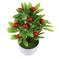 thumbnail image 6 of FRCOLOR 6 PCS  Lifelike Desktop Potted Plant Adornment Emulated Fortune Tree Red Fruit Decor, 6 of 8