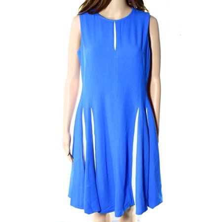 Taylor - Taylor NEW French Blue Womens Size 12 Pleated Stretch Sheath ...