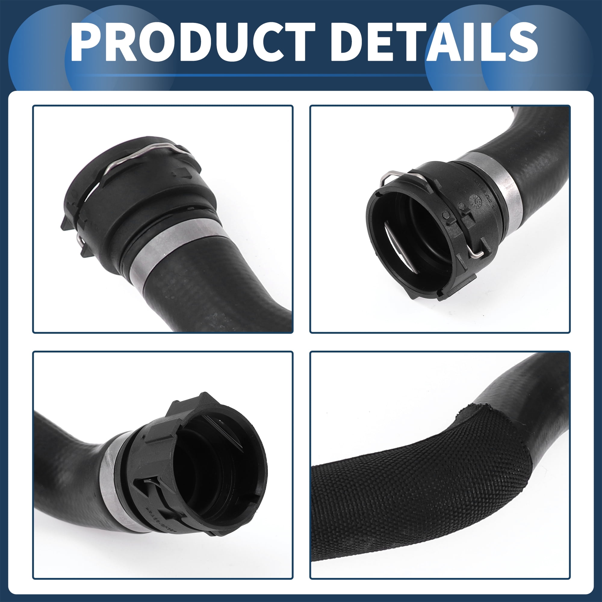 Unique Bargains Radiator Hose for Audi Q5 2.0L 2011-2012 Black Rubber Coolant Pipe
