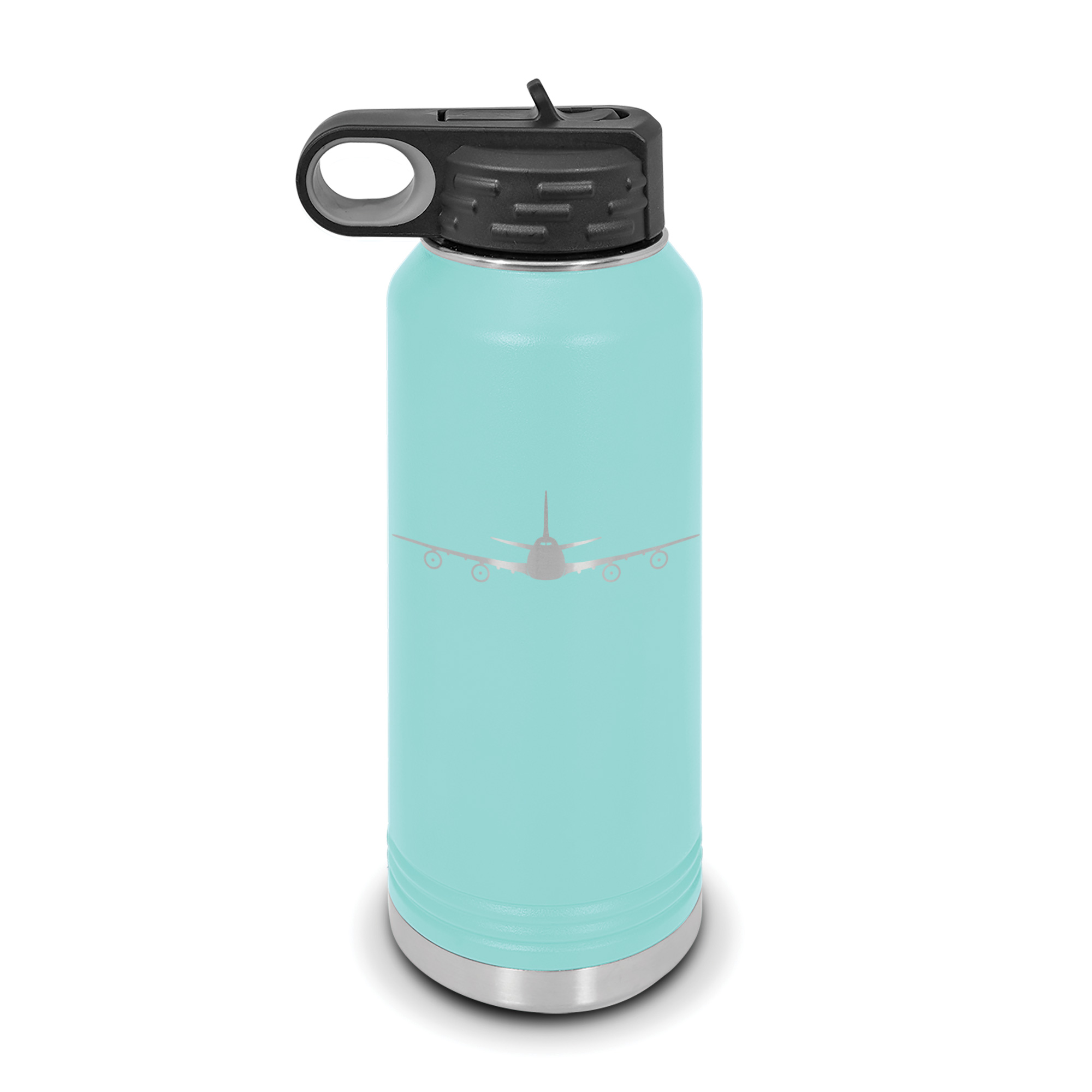 747 Water Bottle 32 oz - Laser Engraved w/ Flip Top Removable Straw ...