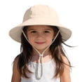 thumbnail image 4 of HAOTAGS Infant Toddler Bucket Hats, Solid Color Cotton Sun Cap Bowknot Adjustable Summer UV Protection Fisherman Hat Beige Size 1T, 4 of 8