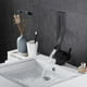 thumbnail image 2 of Grifo para lavabo de baño, diseño moderno y elegante, grifo mezclador para lavabo de latón negro, giratorio de 360 °, agua caliente y fría disponible, válvula de cerámica Ormromra Llaves Grifos y Regaderas, 2 of 5