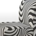 thumbnail image 4 of Designart "Optical Art dreaming black and white" Black Stripe Upholstered Accent Chair - Modern Arm Chair For Living Room, 4 of 5