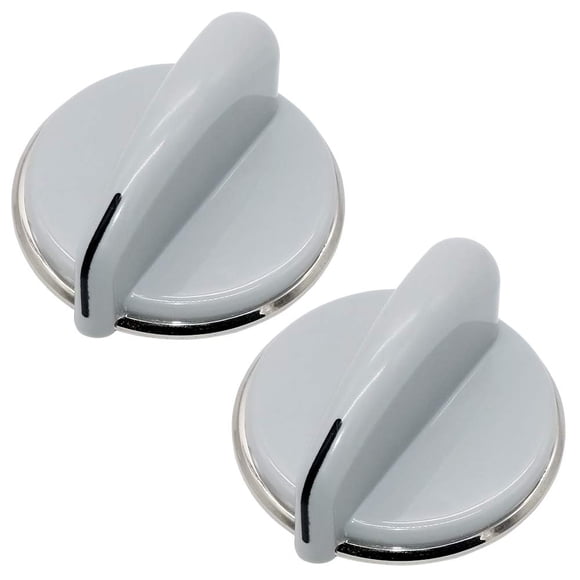 Prime&Swift Wh01X10462 Perilla de control para secadora con anillo de metal reforzado (paquete de 2) Reemplazo para Wh01X10309 Ap4485269 Gris