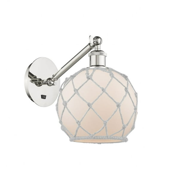 317-1W-PN-G121-8RW-LED-Innovations Lighting-Athens - 1 Light Wall Sconce In Industrial Style-12.38 Inches Tall and 8 Inches Wide Polished Nickel