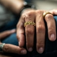 thumbnail image 2 of ORUYROP Can Engrave Men Skull Rings, Stainless Steel Statement Biker Rings, Gold Plated/Black-Send Gift Box, 2 of 7