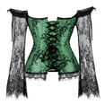 thumbnail image 3 of Renaissance Corset For Women Lace Long Sleeves Corset Top Victorian Overbust Corset Off Shoulder Corselet, 3 of 3