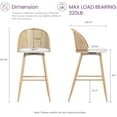 thumbnail image 2 of Coewske 4PCS Rattan Swivel Bar Stool Upholstered Counter Height Bar Chair Set w/ Metal Legs White, 2 of 6