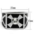 thumbnail image 2 of Luxe Jewelry Designs Men's Stainless Steel Ring with Round Top Grade Crystal - Size 9, 2 of 4