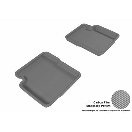 500 Carbon Fiber - 3D MAXpider 2012-2017 Fiat 500 Second Row All Weather Floor Liners in Gray with Carbon Fiber Look