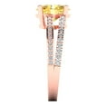 thumbnail image 3 of 2.32 ctw Solitaire with Zirconia Diamond Accents Anniversary Ring for Women | Oval Cut Natural Citrine | Hyperallergenic Solid 14K Rose Gold, 3 of 5