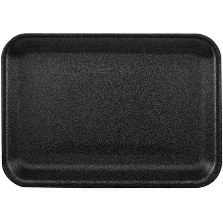 CKF 87803 2SB, #2S Black Foam Meat Trays, Disposable Standard Supermarket Meat Poultry Frozen Food Trays, 500-Piece Bundle, 8 1/4" x 5 3/4" x 1/2"