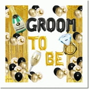 Gold & Black Groom Squad Party Pack: Balloons, Banner & Decor for Bachelor, Engagement & Wedding Celebrations - Perfect for Team Groom & Bridegroom To Be!