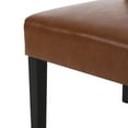 thumbnail image 5 of GDF Studio Emerson Contemporary Faux Leather Tufted Rolltop Dining Chairs, Set of 4, Cognac Brown and Matte Black, 5 of 9