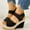 Black, variant on Dpityserensio Women Sandals Womens Wedge Slide Slingback Open Toe Summer Comfy High Heel Beach Sandals Summer Black 9(41)