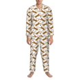 thumbnail image 3 of Fotbe Leopard Print Pijama de Hombre con Estampado de Manga Larga, Conjunto de 2 Piezas, Ropa de Dormir Suave y Cómoda con Bolsillos-Medium, 3 of 7