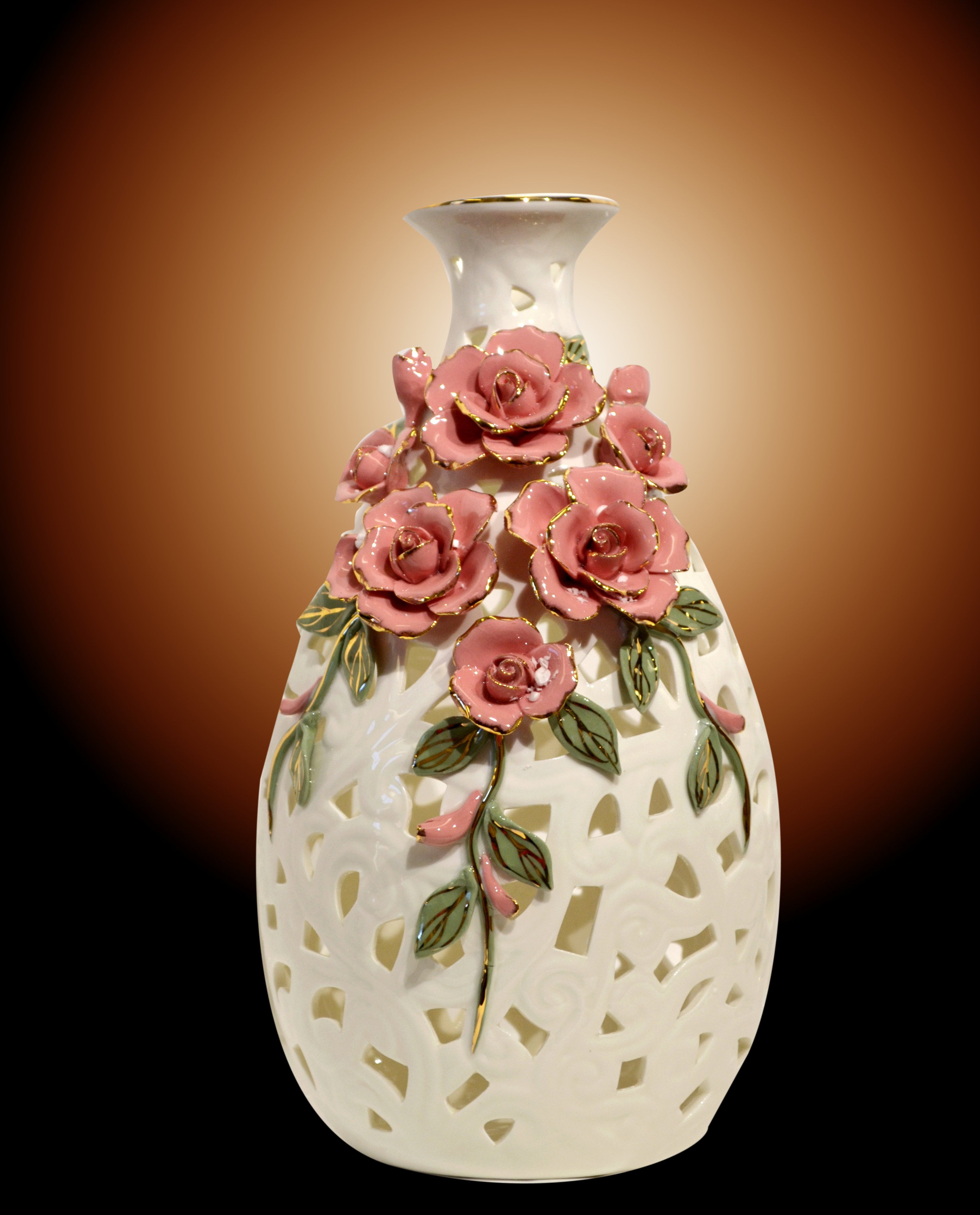 cylindrical ceramic vase ceramic vase for flowers Handmade ceramic vase and plate set in pink