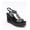 Microfiber-Black, variant on ,Women's Rhinestone Embellished Wedge Sandals – Open Toe Espadrille Platform Ankle Strap Heels for Casual Party Vacation