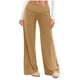 thumbnail image 1 of Amzcrzy Pantalones Palazzo Mujer Anchos Cintura Alta Cómodos Holgados Elegantes Casuales Verano Playa Ligeros Sin Costura Delantera Suaves Elásticos Con Bolsillos Tallas S-2XL Marrón, 1 of 7