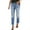 Navy Blue, variant on Capri Leggings With Pockets for Women Women Distressed Hem Washed Boyfriend Jeans Straight Leg Denim Pants Black Shorts(Navy Blue,S)