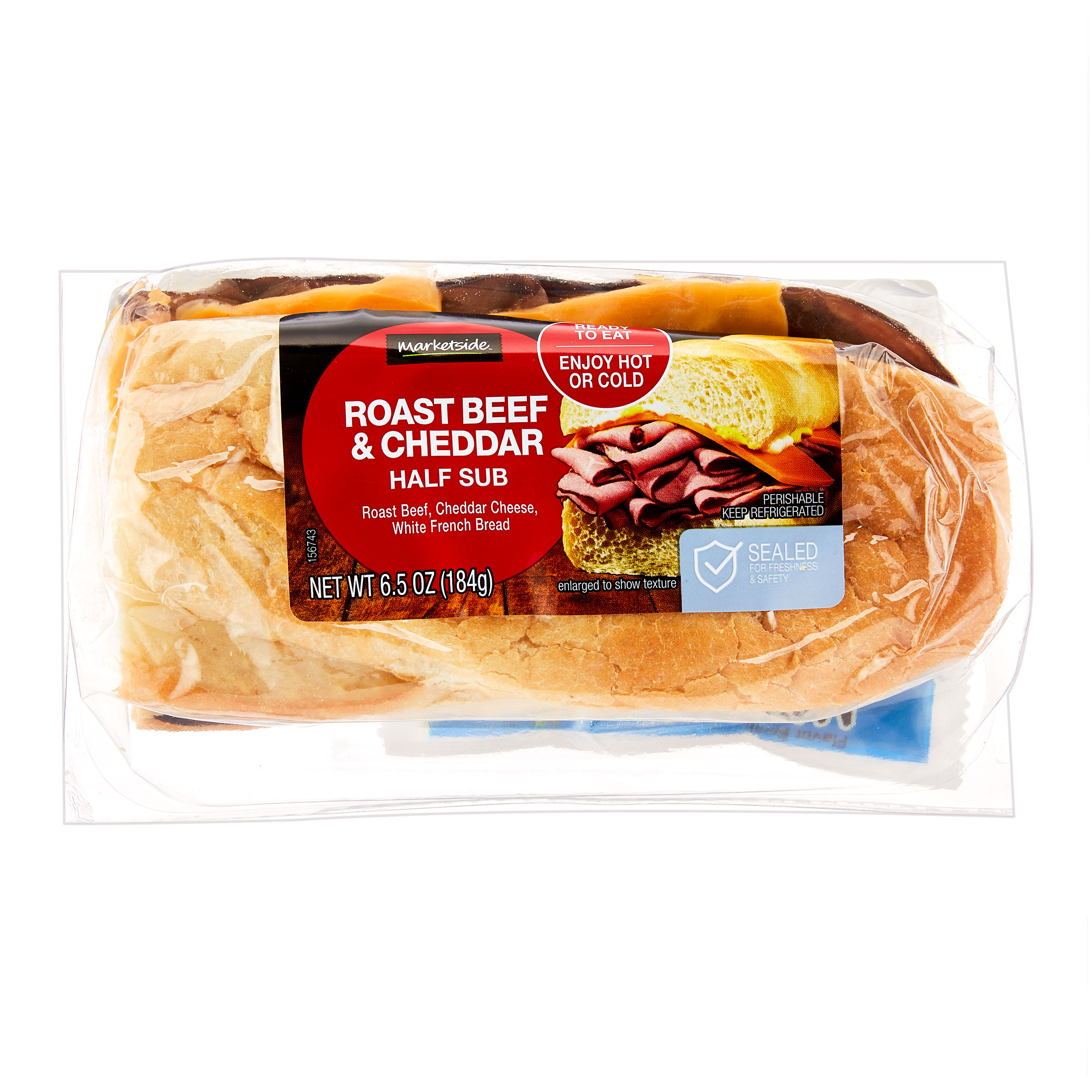 Marketside Roast Beef & Cheddar Sub Sandwich, Half