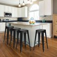 thumbnail image 4 of Costway Set of 4 Metal Bar Stools 30'' Bar Height Barstools Industrial w/ Low Back Black, 4 of 10
