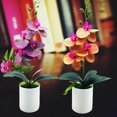 thumbnail image 6 of opvise Artificial Plant No-watering Realistic Weather-resistant Outdoor Indoor Potted Fake Orchid Flower for Mothers Day Orange, 6 of 8