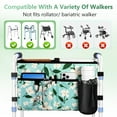 thumbnail image 4 of Rhino Valley Walker Bag, Multi Pockets Folding Walker Basket Tote Bag with Cup Holder, Hand-Free Carry Pouch Storage Bag for Universal Walkers, Large Capacity Organizer for Seniors Elderly, Flower, 4 of 8