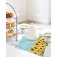 thumbnail image 4 of Sunflower Kitchen Dish Towels for Drying Dishes Set of 4, Yellow Summer Botanical Blue Striped Farmhouse Waffle Weave Microfiber Hand Tea Bathroom Towels Quick Dry & Absorbent Towel 12x12, 4 of 7