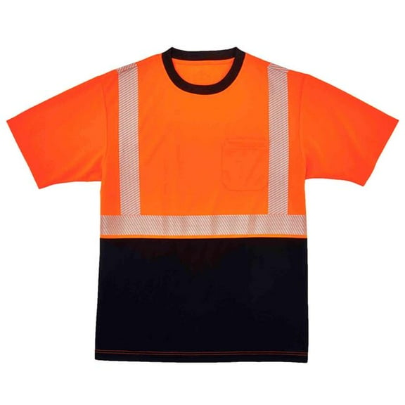 Ergodyne GloWear 8280BK High Visibility Safety T-Shirt, Orange, 4XL,