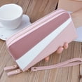 thumbnail image 4 of Long Wallet Purse Wallet PU 2 Way Zipper 2 Compartments Large Capacity Color Collision Hand Purse for Women Adults Daily Pink, 4 of 6