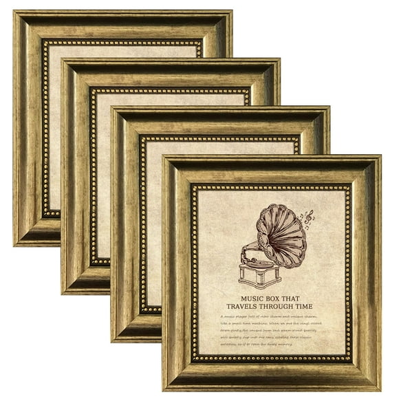 Marco de fotos TKYGU vintage de 5 x 5 pulgadas dorado para pared o mesa